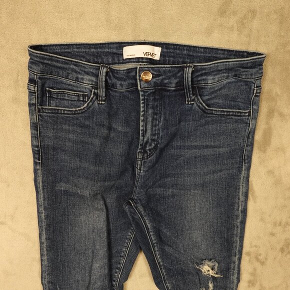 Vervet Jeans Los Angeles Distressed Skinny Jeans Women’s Size 29 Dark Wash Blue - Picture 2 of 11